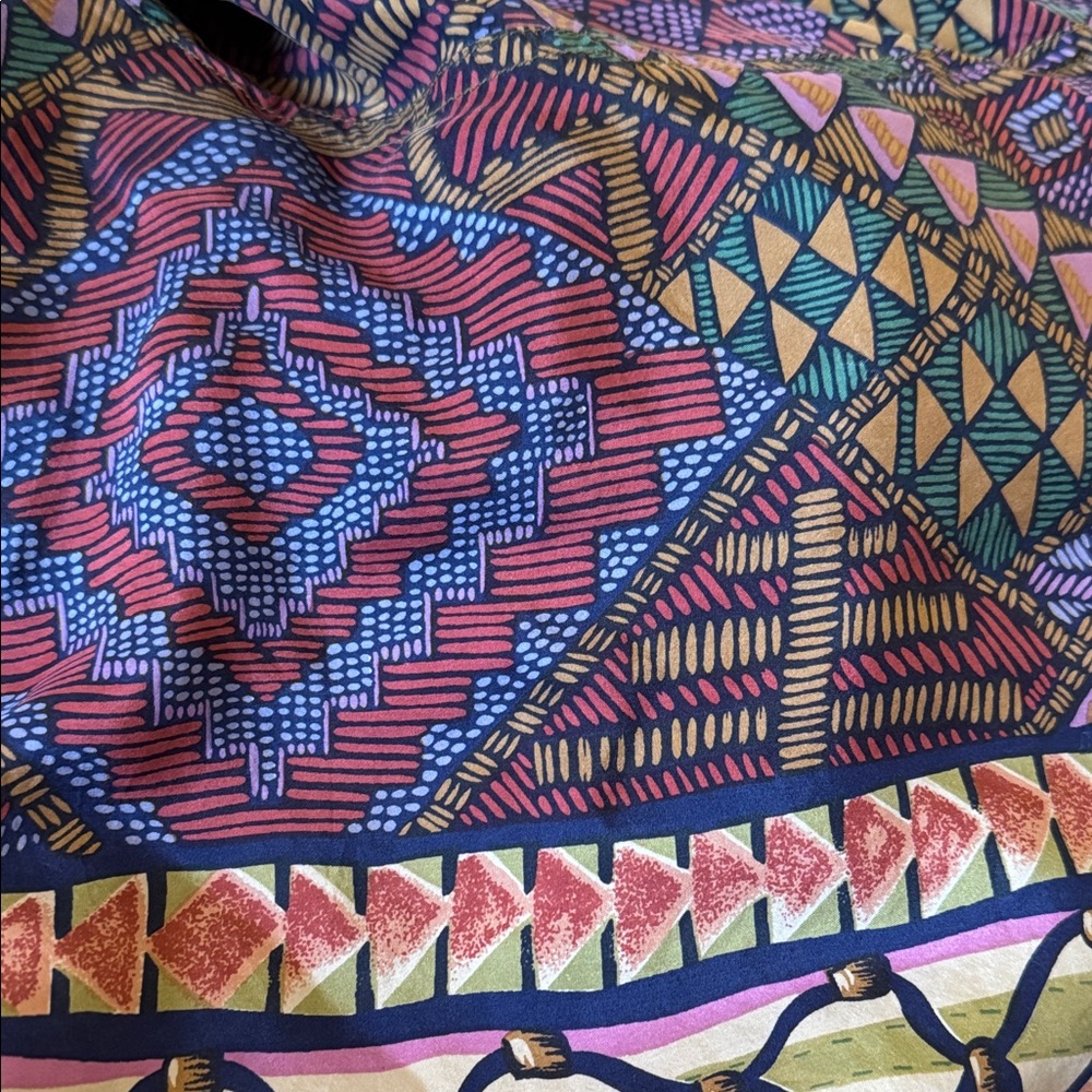 Vintage Silk Club Geometric Women's silk Bomber Jacket - Picture 7 of 7